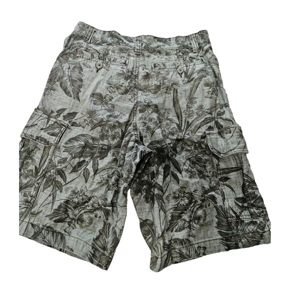 Faded Glory Men's Cargo Green Shorts Tropical Floral Shorts Size 32 - Picture 2 of 5